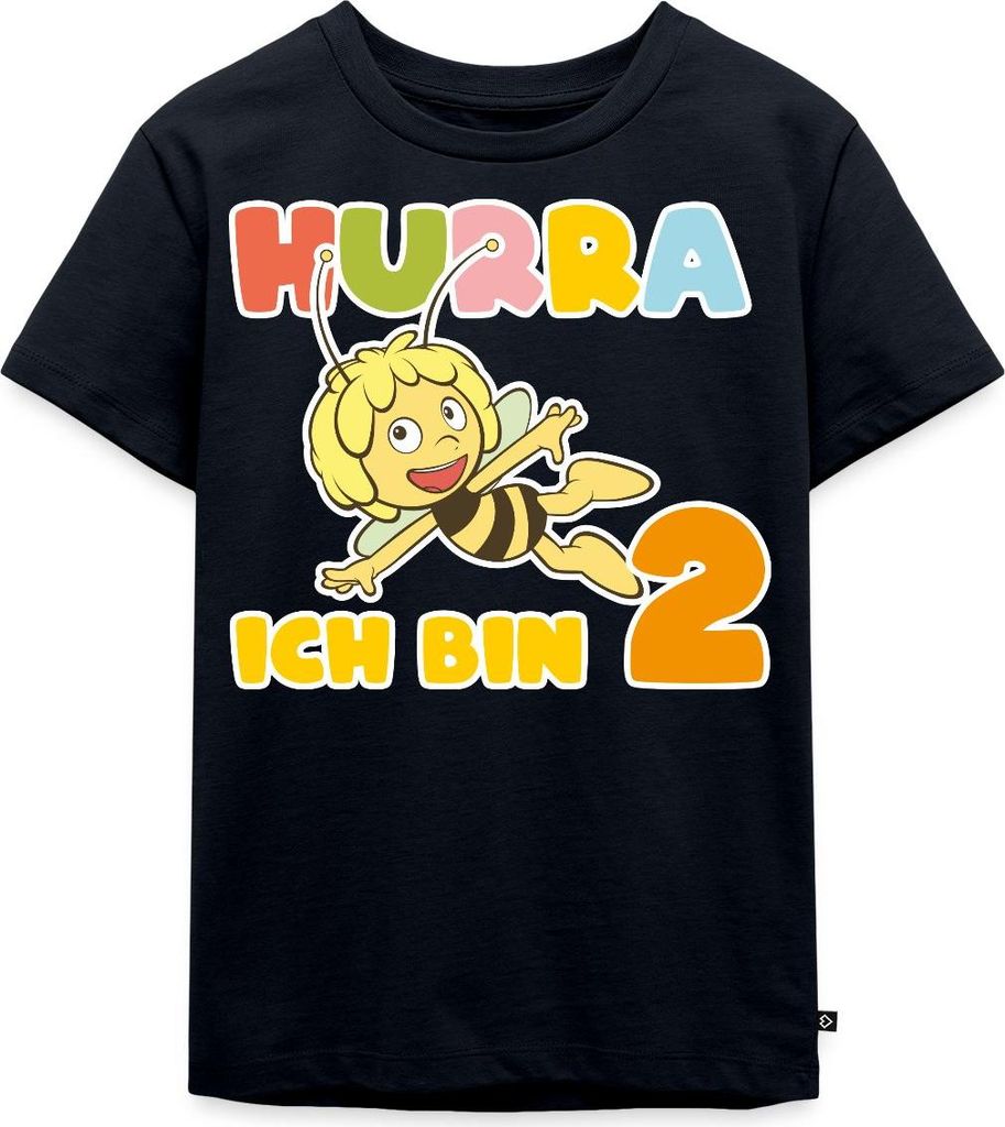 Spreadshirt Biene Maja Hurra Ich Bin 2 Zweiter Geburtstag Kinder Premium T-Shirt, 122/128 (6 Jahre), Navy