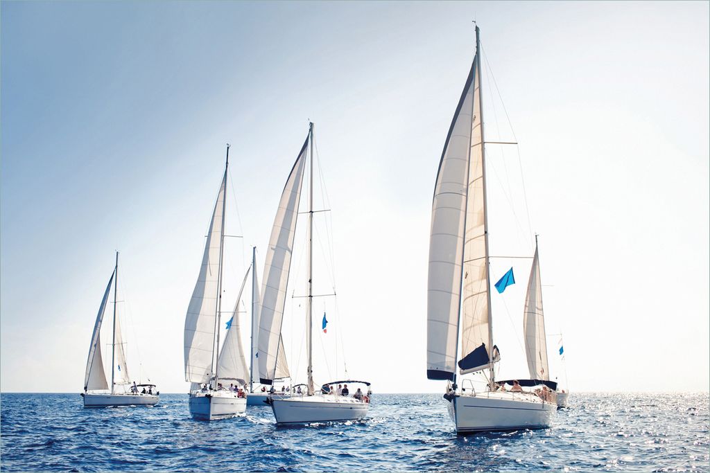 Wallario selbstklebendes Poster - Segelschiff auf dem Meer, Größe: 61 x 91,50 cm