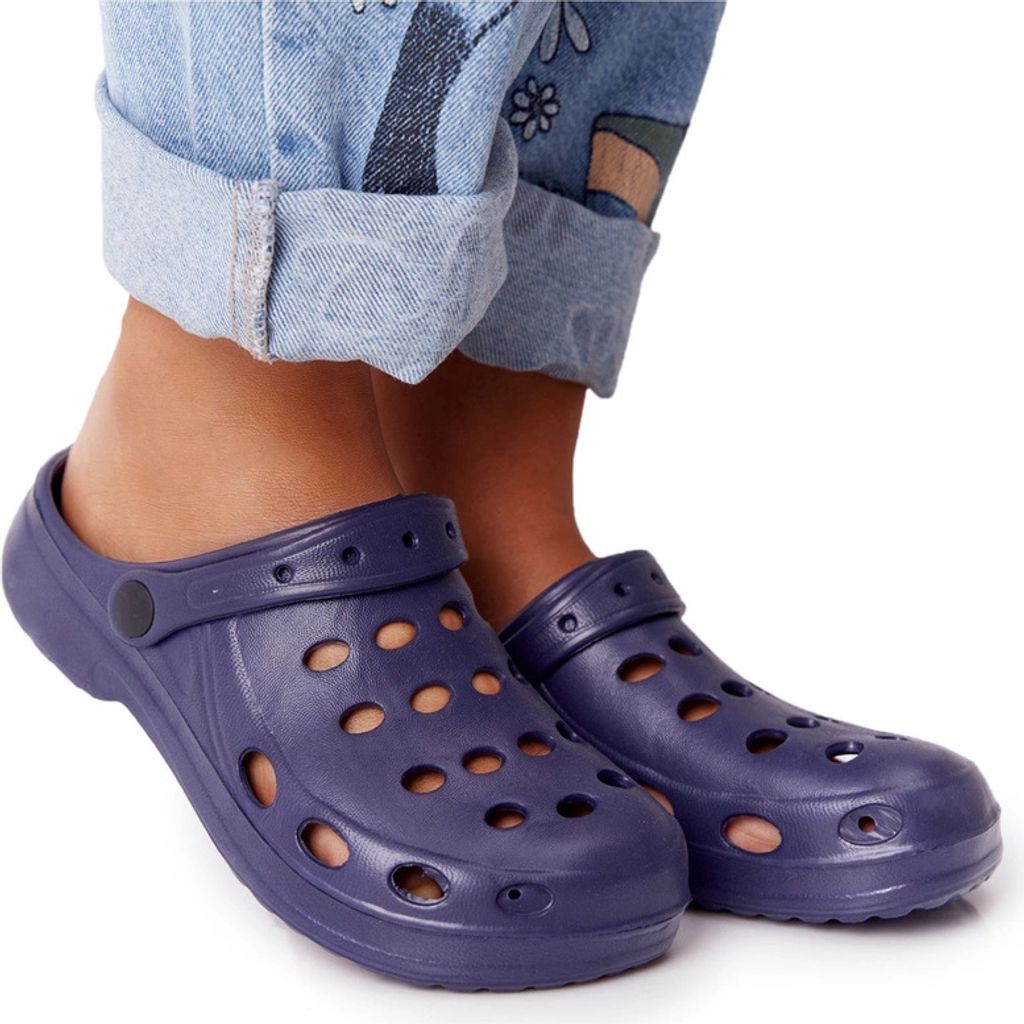 Blaue Schaumstoff-Flip-Flops für Frauen EVA-Drosetten 36