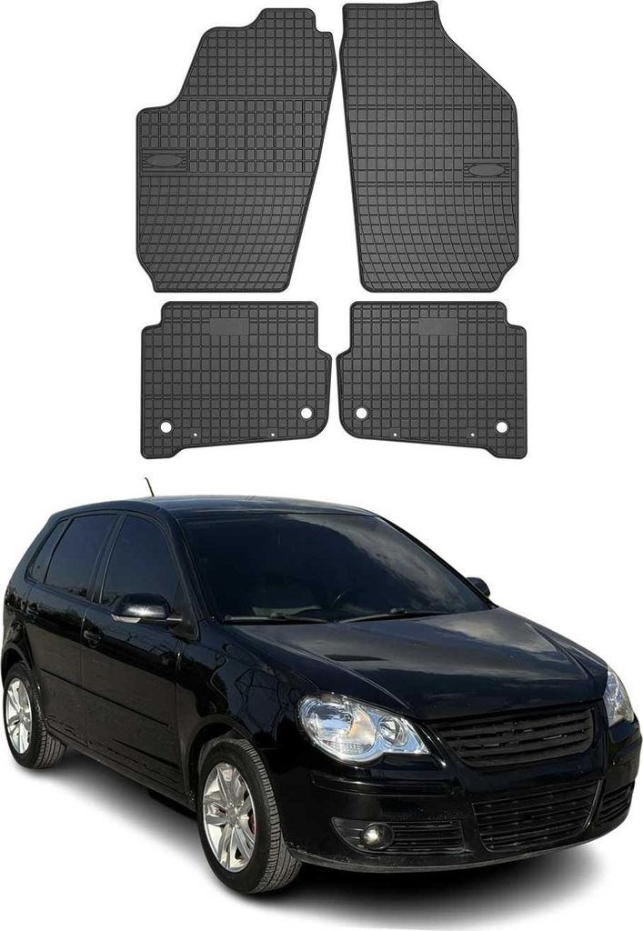 Tapis de Sol pour VW Polo 2002-2008 Caoutchouc Noir Image du produit 