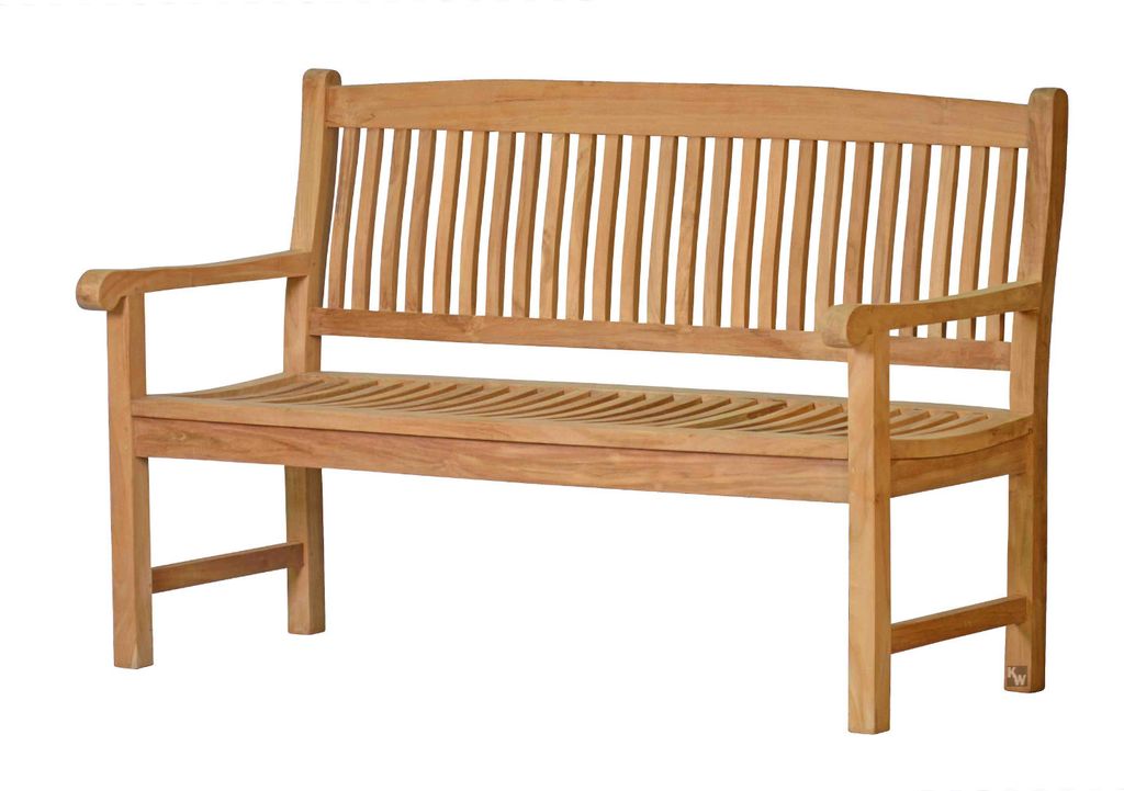 Gartenbank Massive Teakholzbank Messina 150 cm als wetterfeste Sitzbank & Holzbank nachhaltige und unbehandelte Teak-Bank