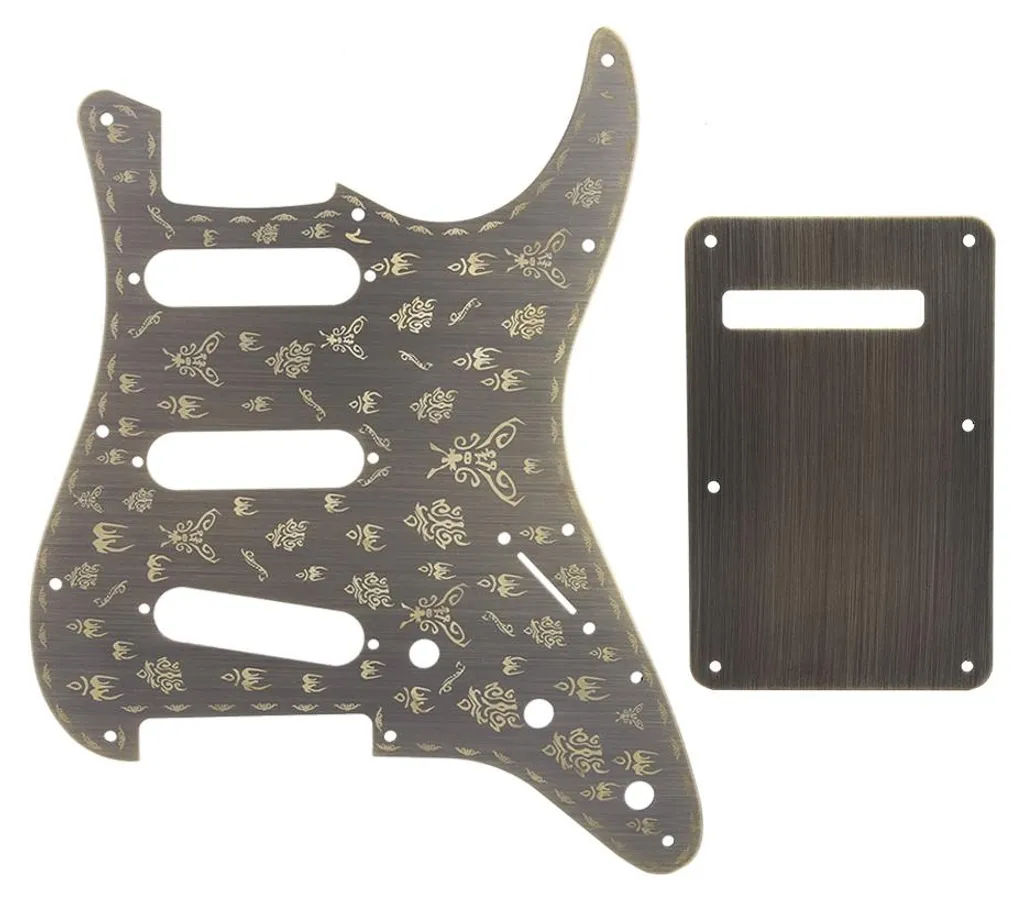 Protection guitare série ST avec plaque métallique 11 trous et cache