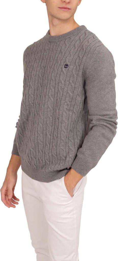 TIMBERLAND – Herrenpullover mit Zopfmuster und Logo – Größe S
