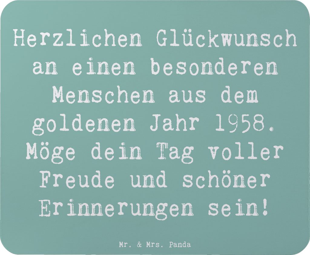 Mr. & Mrs. Panda Mousepad Spruch 1958 Geburtstag - Meeresbrise - Geschenk, Alter, Nostalgie, laptop mauspad, Geburtstagsgeschenk, Mouse Pad, Happy ...