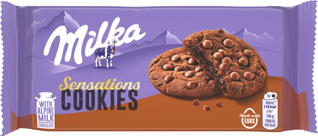 Milka Sensations Cookies, chocoladekoekjes met een zachte Productafbeelding 