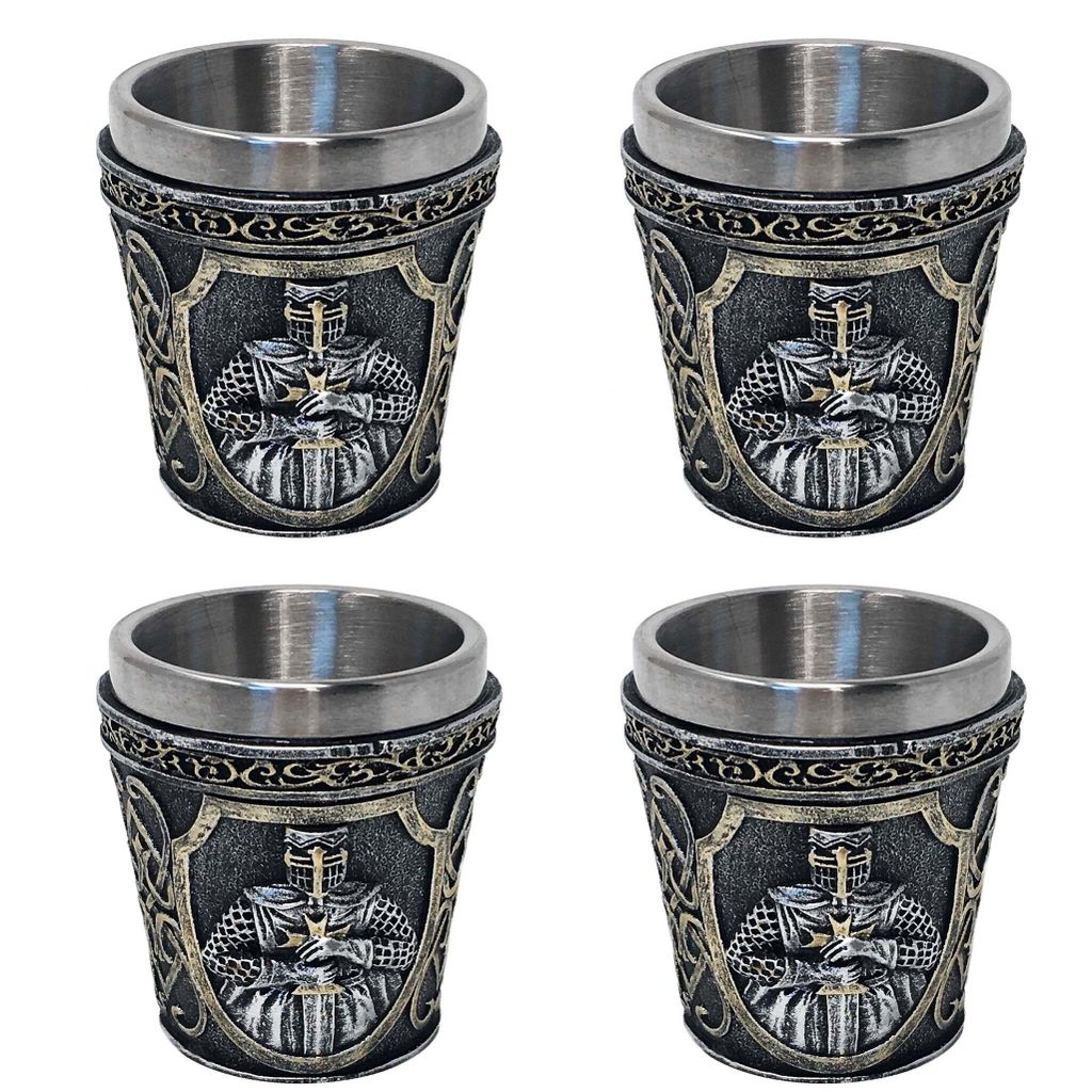 4er Set Schnapsbecher Shotglas Kreuzritter Produktbild 