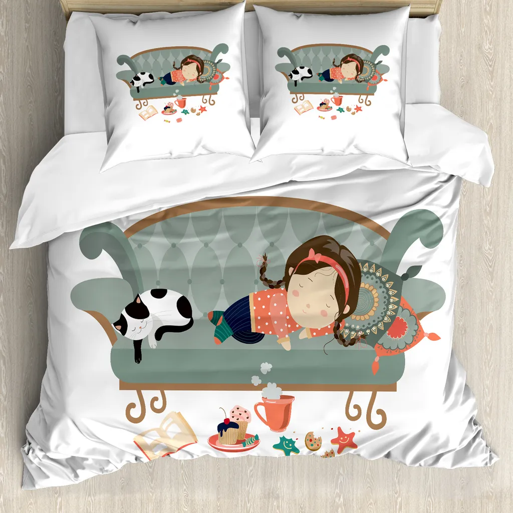 Housse de couette anti-acariens chatons 200x200 cm pour allergiques