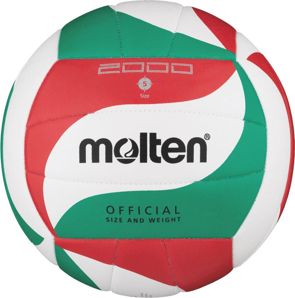 A close-up studio shot of a volleyball.