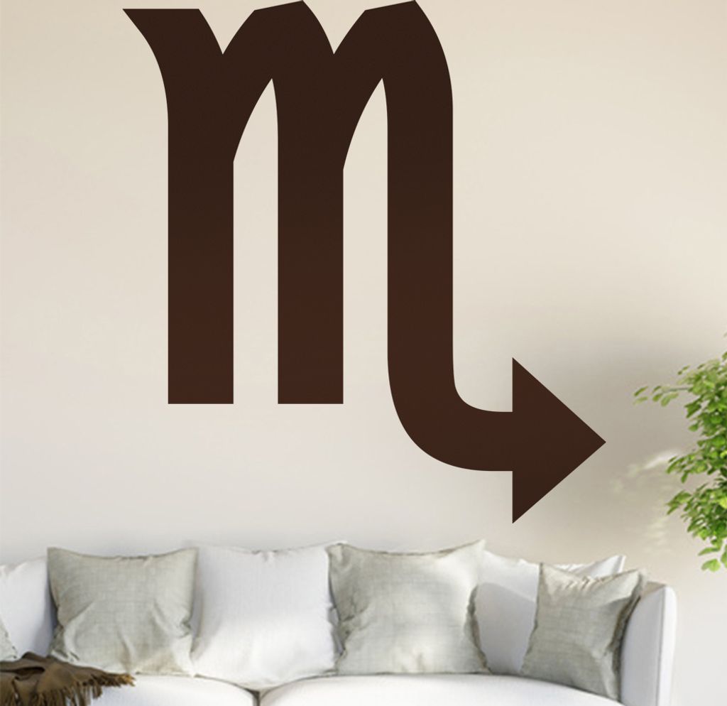 Sternzeichen: Skorpion Wandtattoo in 6 Größen - Wandaufkleber Wall Sticker - Dekoration, Küche, Wohnzimmer, Schlafzimmer, Badezimmer