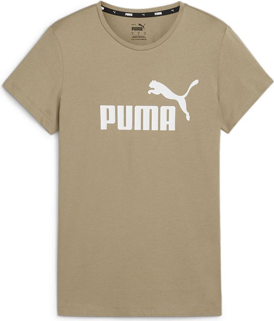 Puma Ess Logo Kurzarm-t-shirt Beige XL Frau Beige XL