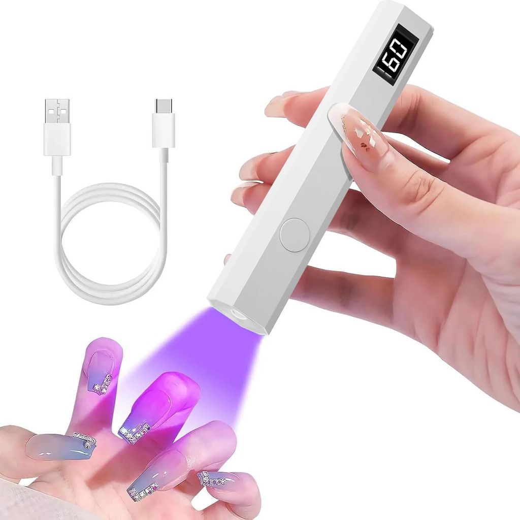 Handheld UV Lampe für Gelnägel Mini Wiederaufladbar UV LED Lampe mit LCD-Display Tragbare Kleine UV Nagellampe mit 2 Timern für Anfänger