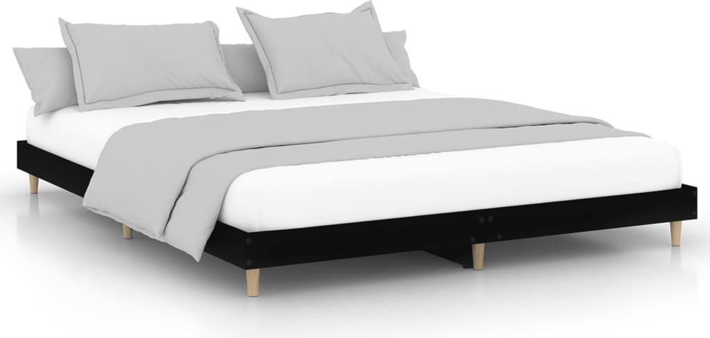 vidaXL Bettgestell Schwarz 200x200 cm Holzwerkstoff