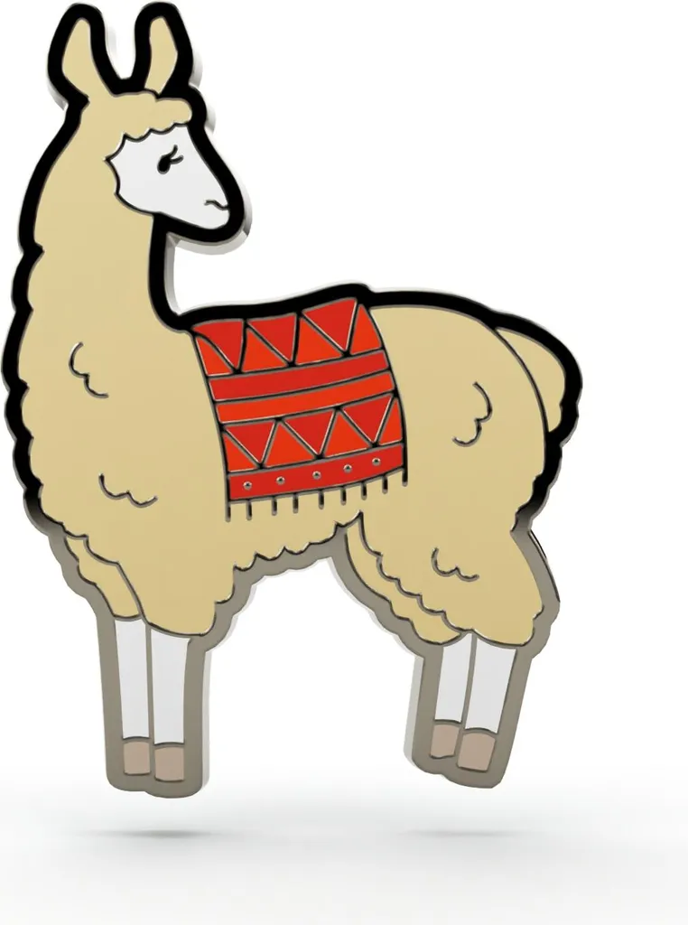 Spilla Elegante Llama PINETS in Smalto - Dettaglio di Classe