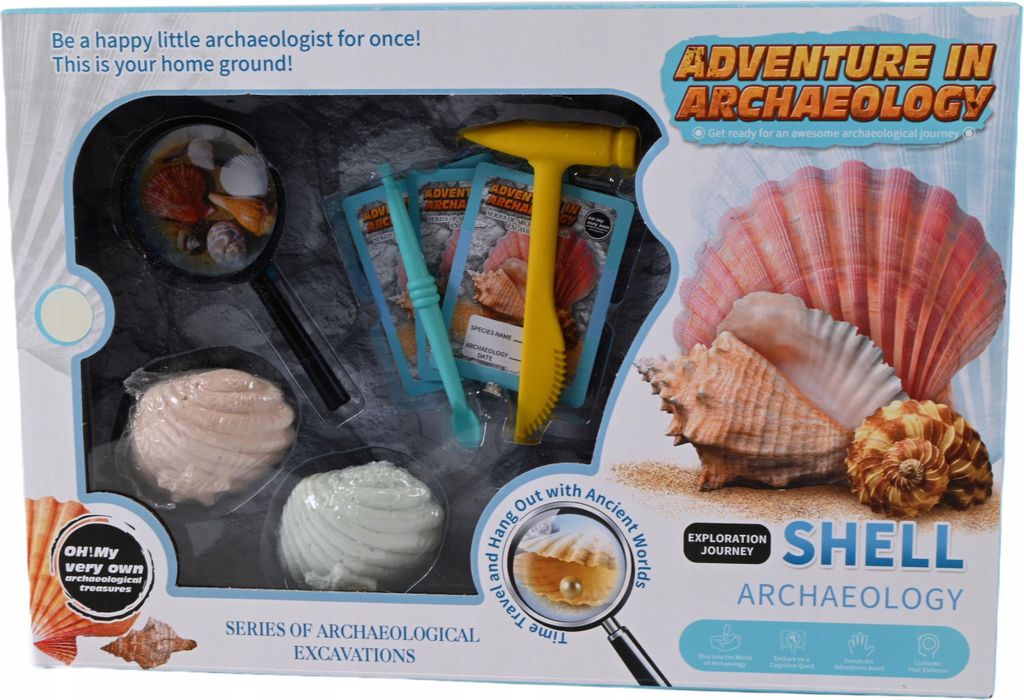 Ausgrabungsset Perlensuche: Kleiner Archäologe - Muscheln & Schätze entdecken - Lernspielzeug