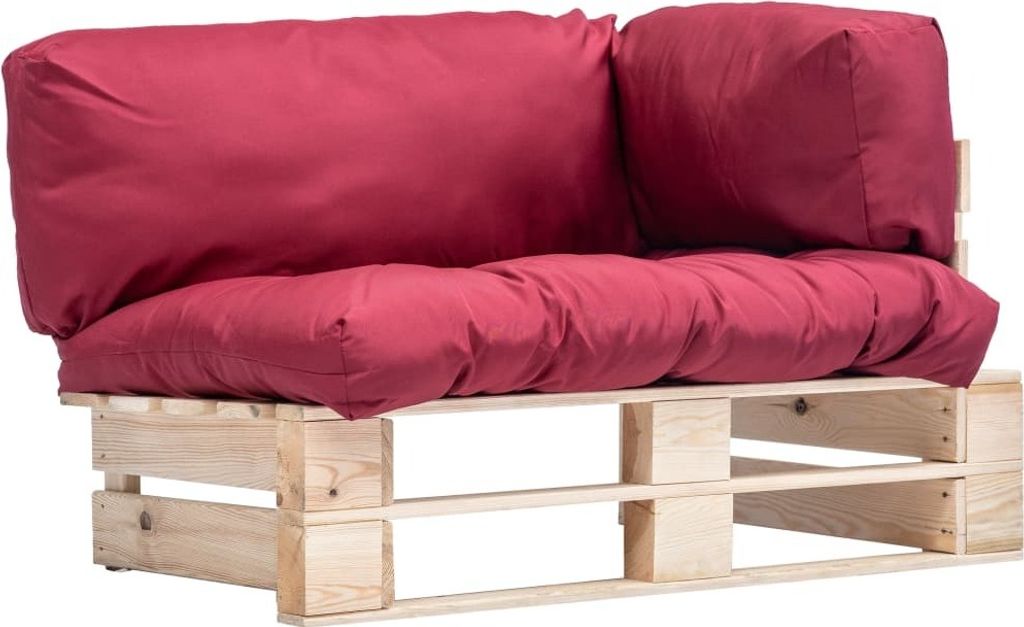 Best Möbel Outdoor-Sofa Paletten mit Kissen in Rot Kiefernholz,Gartensofas Design 2025 66140