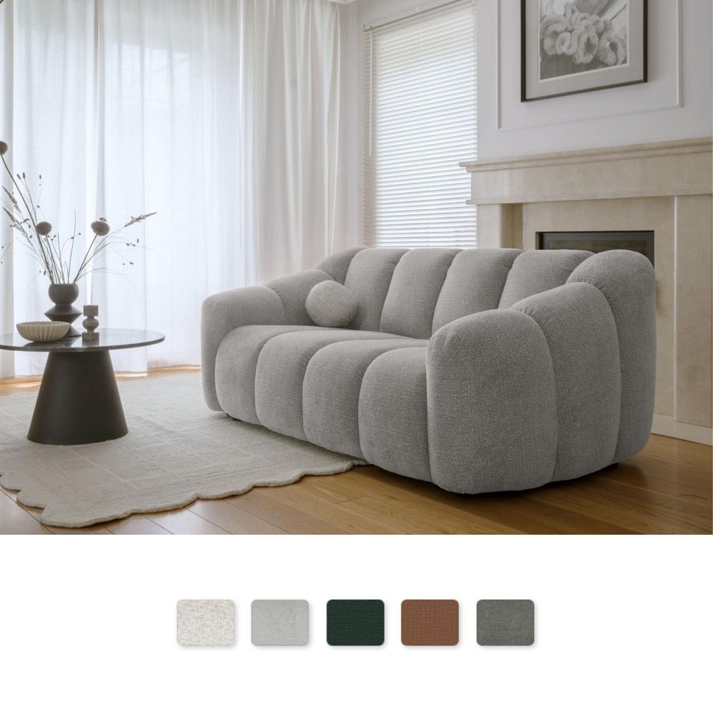 MIUFORM Shell - 2-Sitzer Sofa - 190x109 cm - Hellgrau - Modulsofa Couch