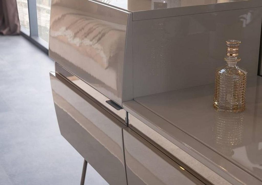 Bett 2x Nachttische Kommode mit groß Spiegel Schlafzimmer Set Komplett 5tlg