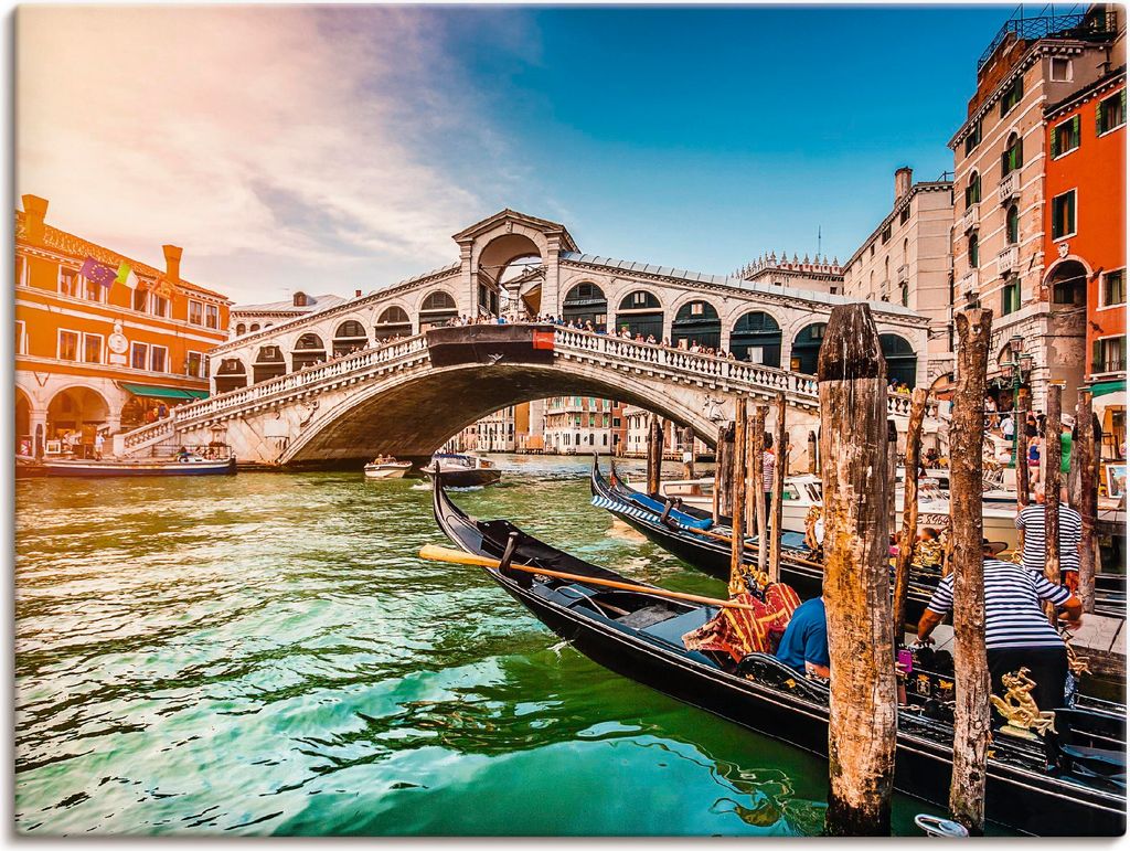 ARTland Leinwandbild Canal Grande RialtobrückeVenedig Größe: 60x45 cm
