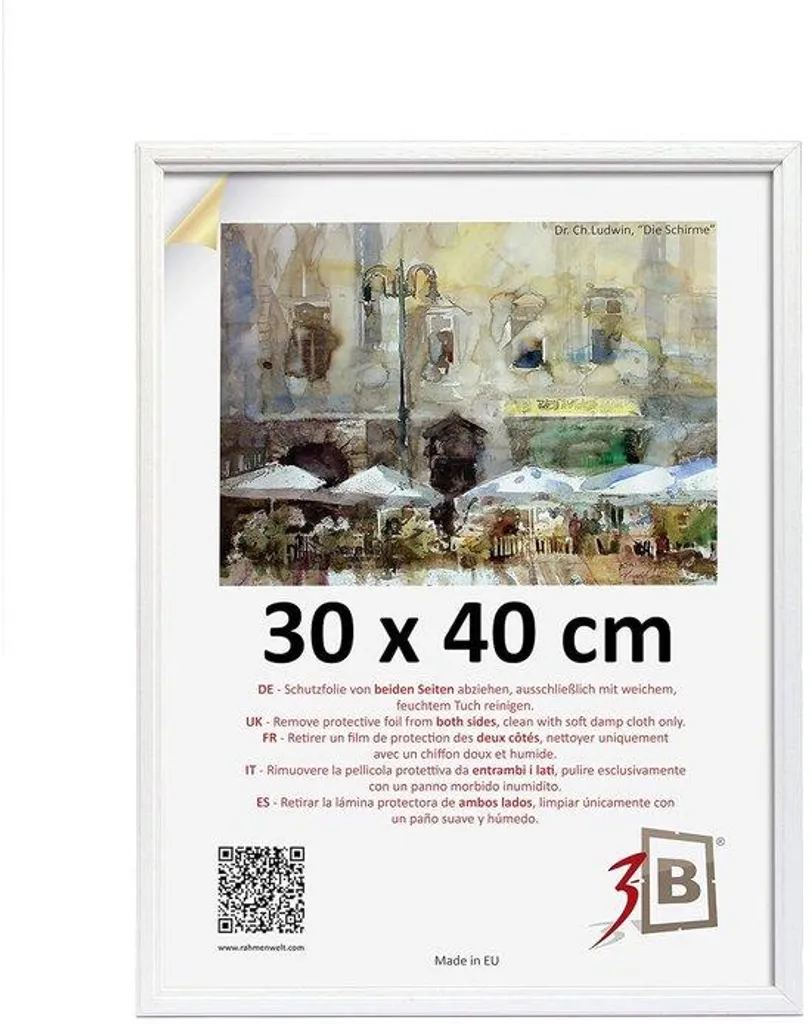 Cadre photo mural en bois pour salon - Support simple en bois massif
