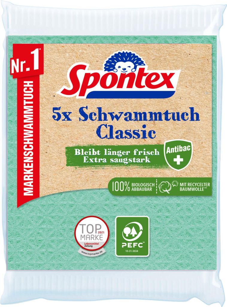 Spontex, Classic, Wischtücher, 5 Stück