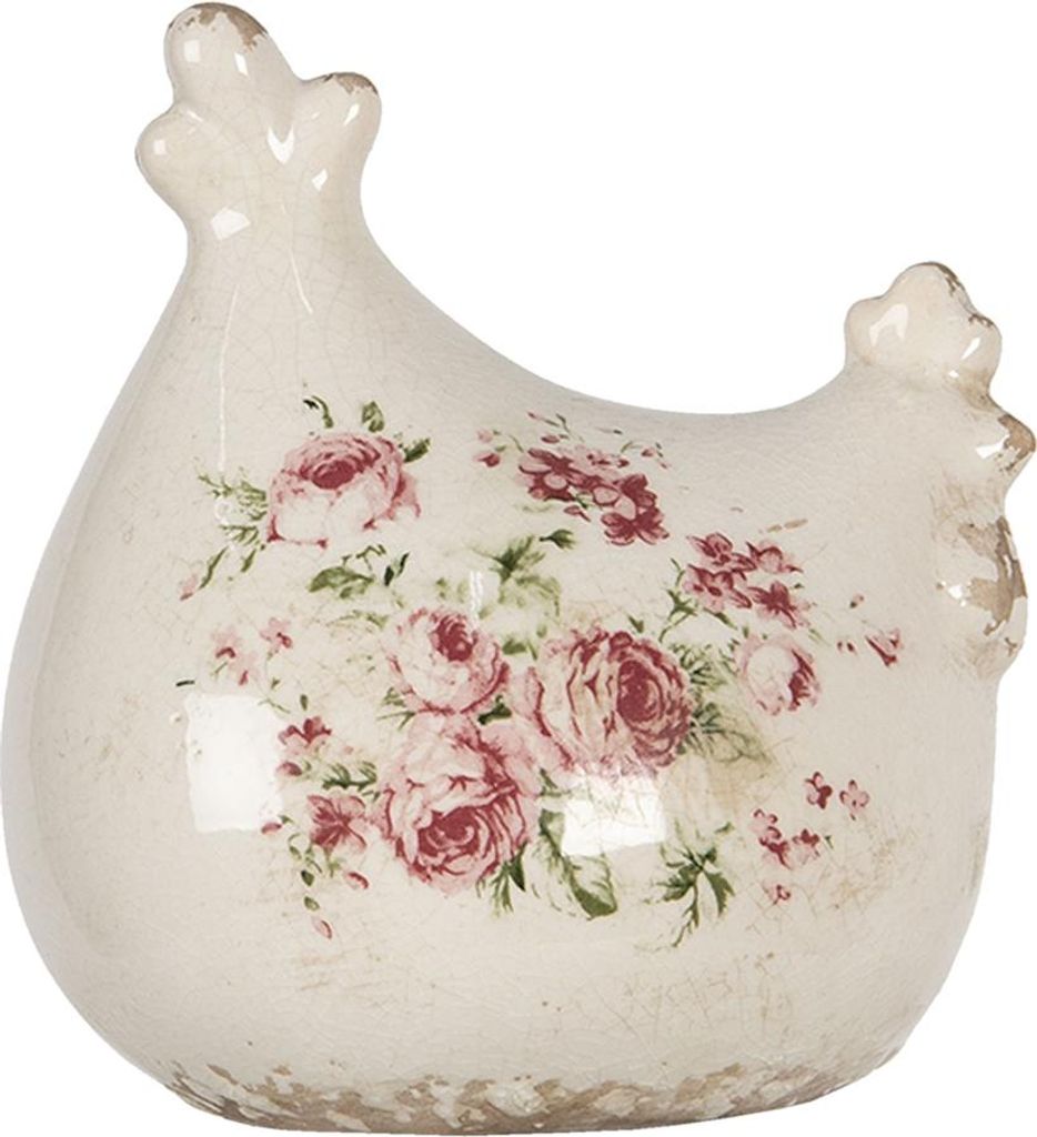 Clayre & Eef Decorazione Pollo 12x11x13 cm Fiori in Immagine del prodotto 