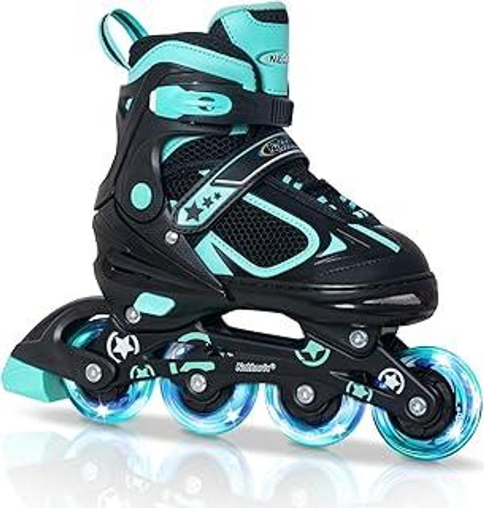 Nattork Rollschuhe für Kinder mit leuchtendem Rad, Outdoor & Indoor beleuchtete Inline Skates für Kinder