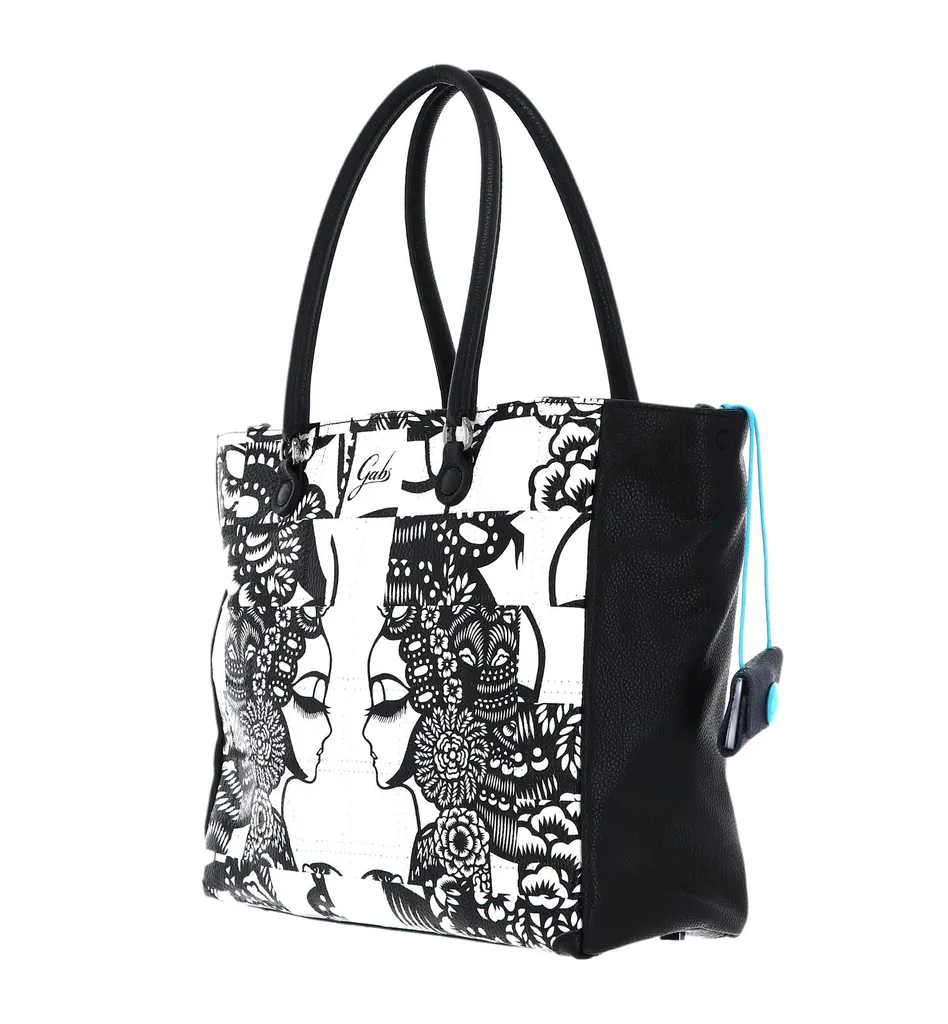 Sac à épaule femme en cuir blanc Gabs Jessica - Sac à main chic bicolore - 5