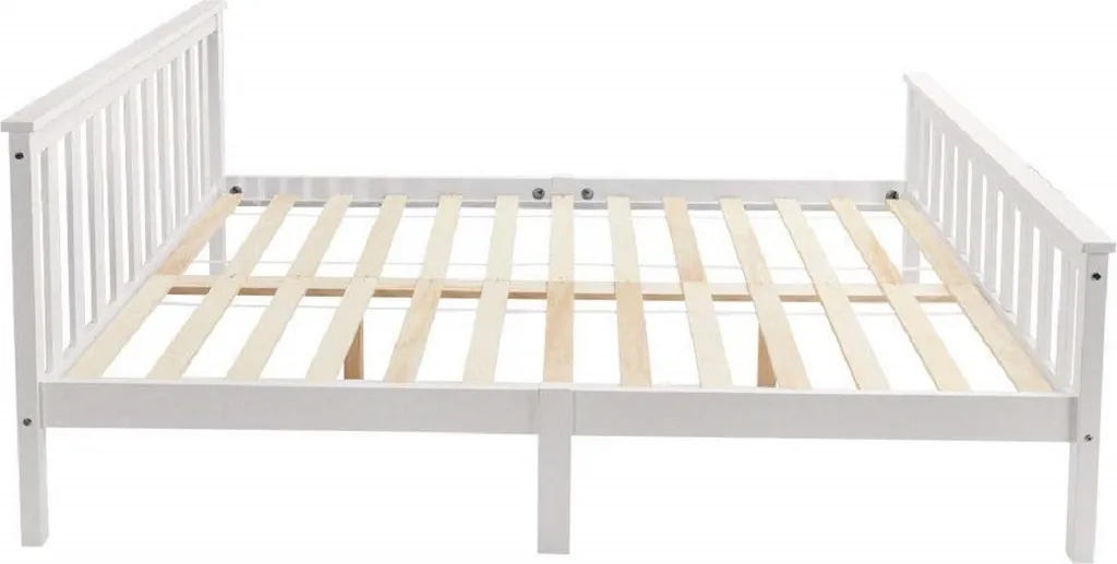 Lit 140x200 cm en Bois Blanc : Adieu aux Grincements avec Sommier Inclus