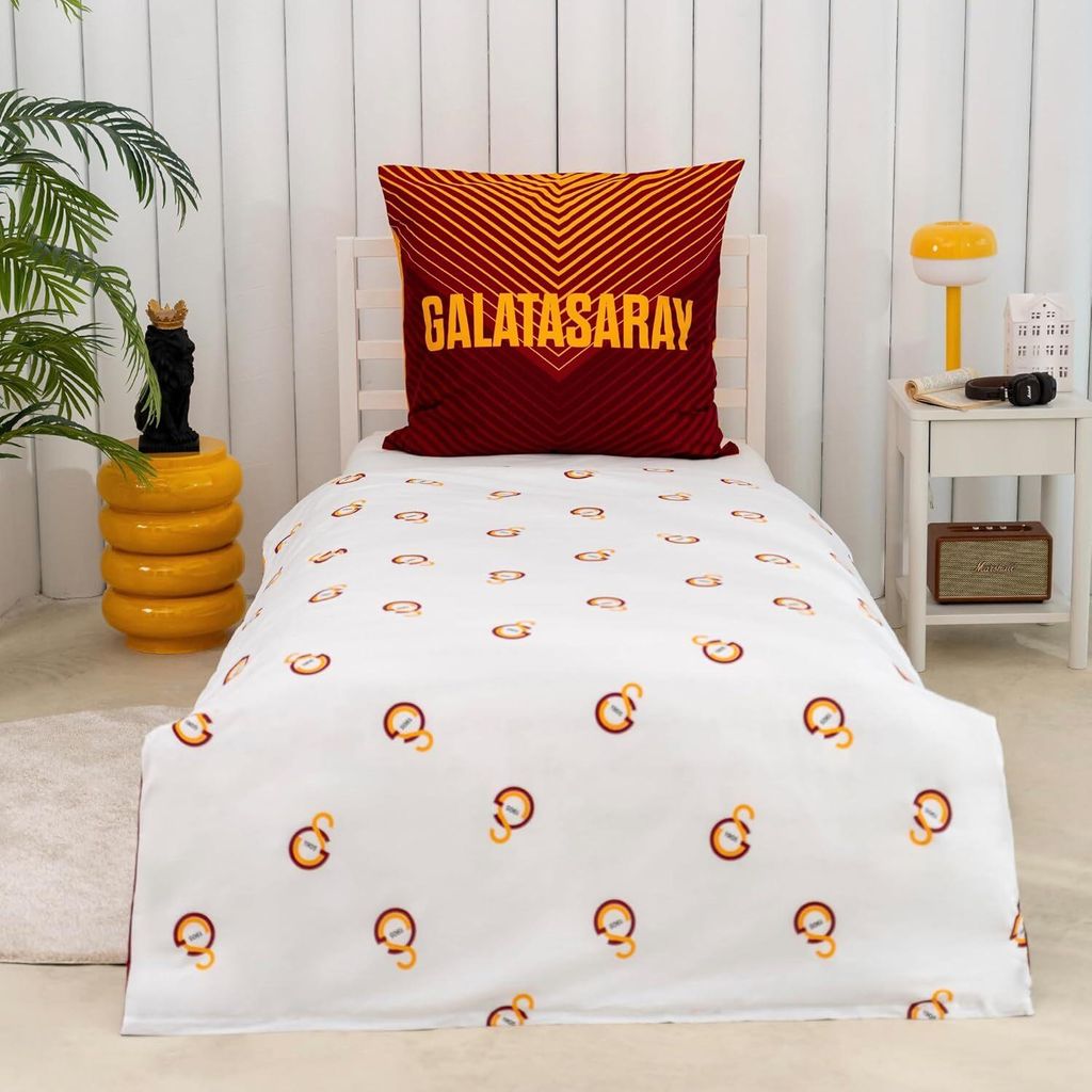 TAÇ Galatasaray Bettwäsche-Set 2-teilig 135x200 + 80x80 - 100% Baumwolle Doppelseitig