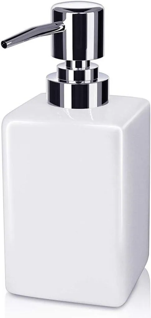 Distributeur de savon liquide en céramique blanc monobloc de 350ml
