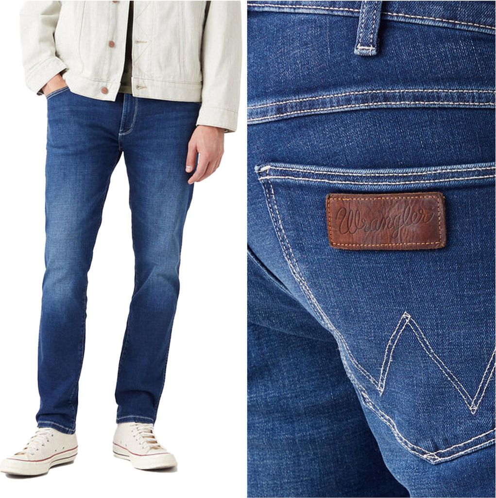 WRANGLER, Herren Jeanshosen, Slim fit, LARSTON, W30 L32, Blau, Jeans, baggyjeans, buggy