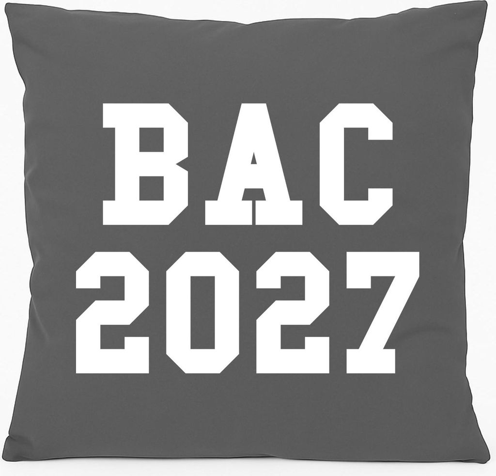 Huuraa Sofakissen BAC 2027 Abschluss Frankreich Geschenk 40x40cm mit Füllung Steel Grey Baumwolle BAC 2027 Mitbringsel