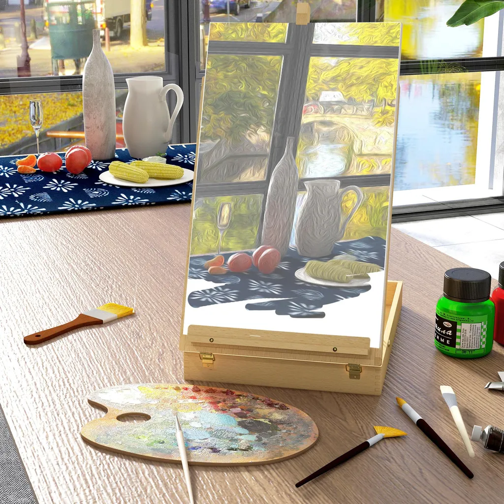 Petit Chevalet de Bureau pour Peinture Acrylique et Dessin de Précision