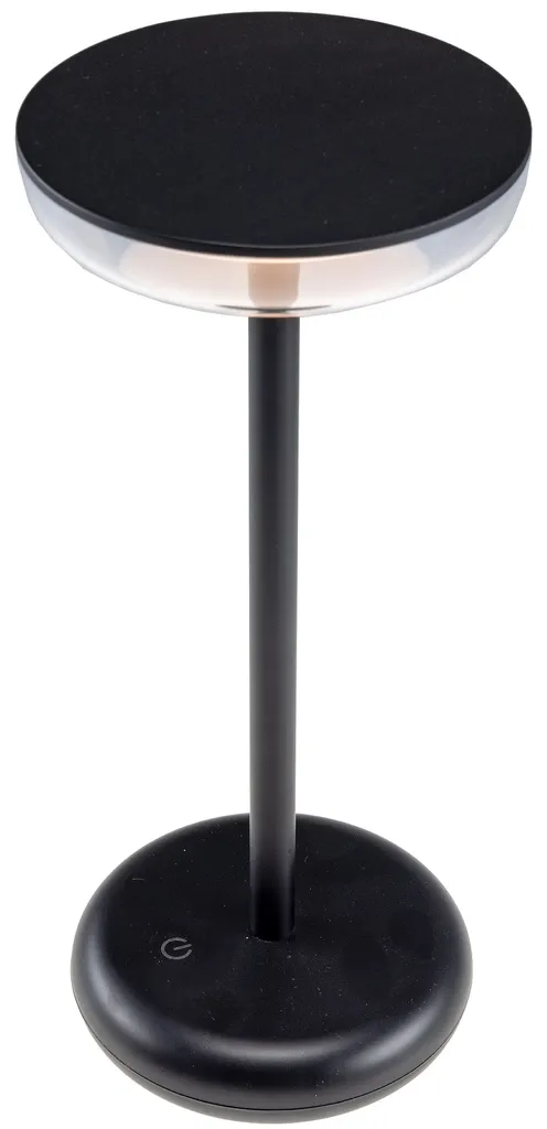 Lampe de table LED rechargeable Foco Luz 26cm Noir Intensité Variable