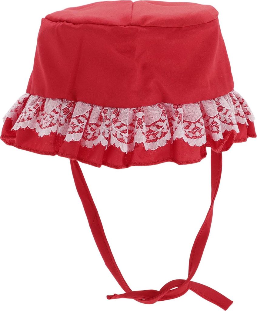 Pet Bucket Hat für Hund Katze Verstellbar mit Spitzenbesatz Haustier Sonnenvisier Haustier Sonnenhaube Sonnenkappe für Kleintier, Gro?, Rot