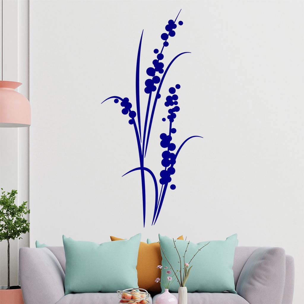 Grashalm mit Beeren Wandtattoo in 6 Größen - Wandaufkleber Wall Sticker - Dekoration, Küche, Wohnzimmer, Schlafzimmer, Badezimmer