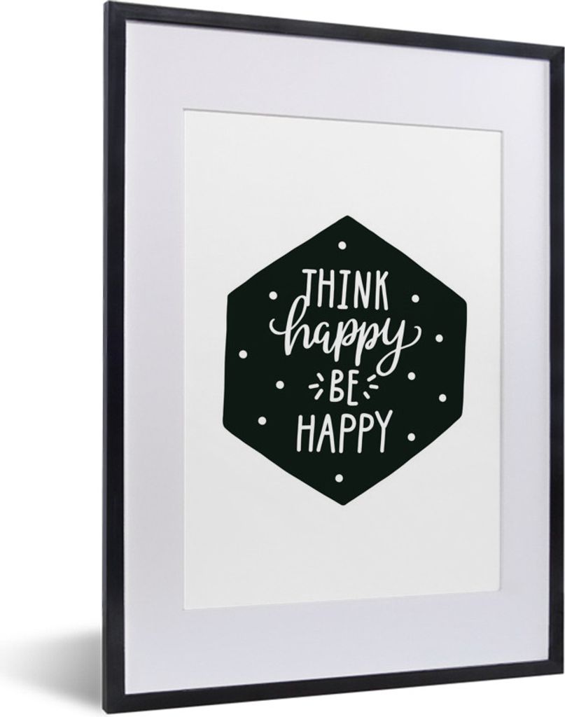 MuchoWow MuchoWow Gerahmtes Poster Zitat - Glücklich - Kind - Jungen - Mädchen - Baby - Kinder 30x40 cm - Poster mit zchwarzem Bilderrahmen -...