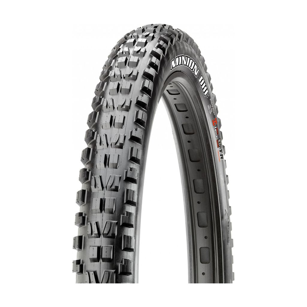 A close-up studio shot of a bicycle tire against a white background.
