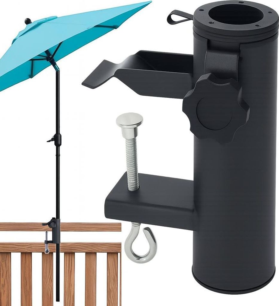 Sonnenschirmständer, Sonnenschirmhalter Balkongeländer, Sonnenschirm Halterung Balkon für die Terrasse, Schirmständer Balkon für Veranstaltung...