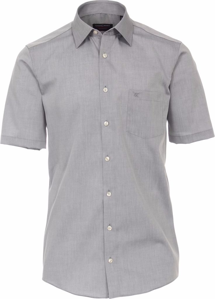 CASAMODA Herren Businesshemd Kurzarm Kent Comfort-Fit Hellgrau 42