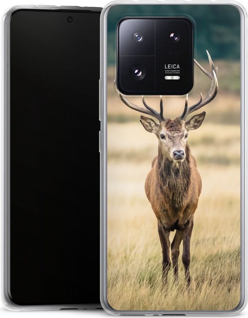 DeinDesign Handyhülle für Xiaomi 13 Pro Silikon Hülle Case Smartphone Schutzhülle Hirsch Wald Wiese