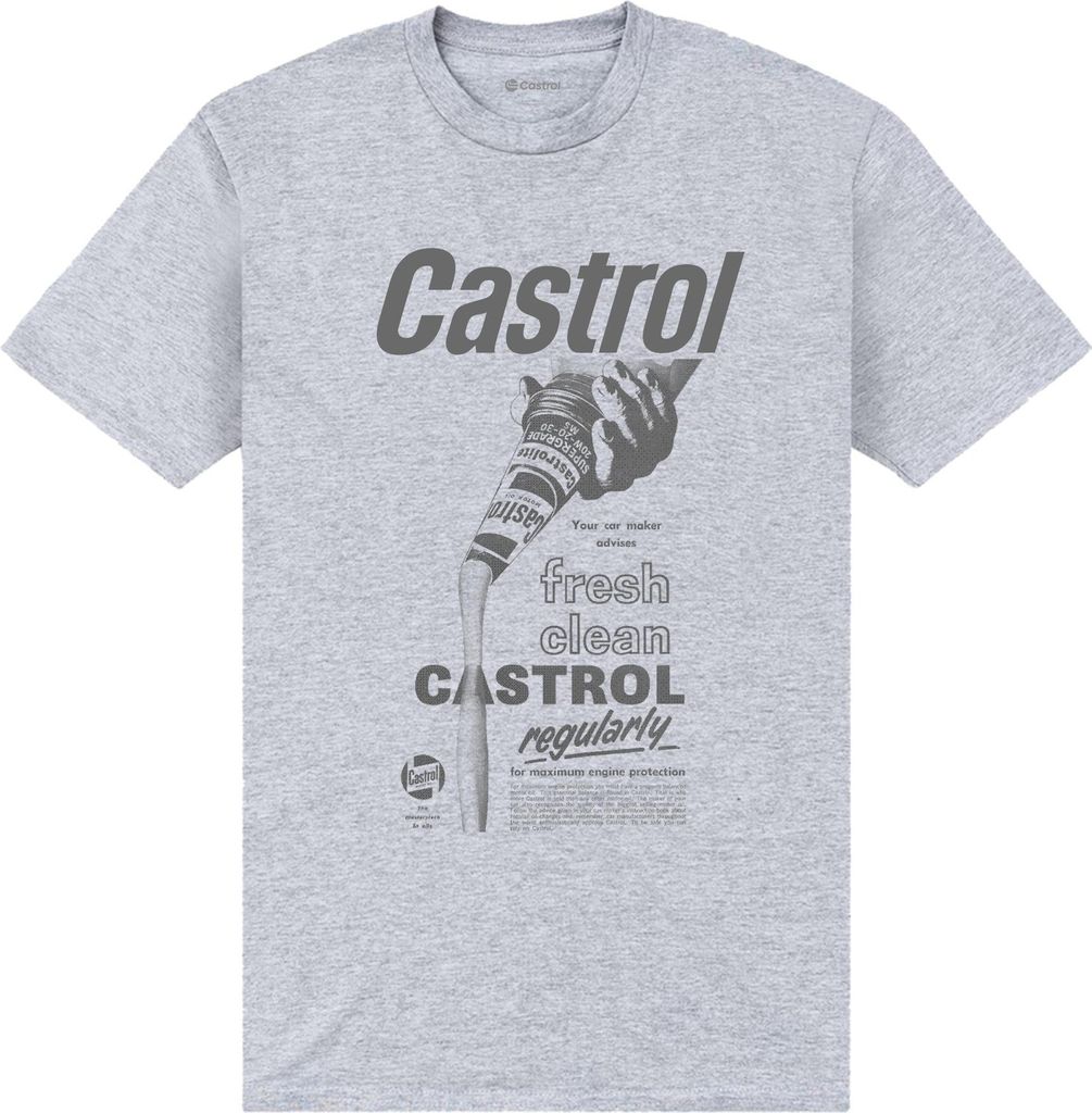 Castrol - "Fresh Clean" T-Shirt für Herren/Damen Uni PN285 (XL) (Grau meliert)
