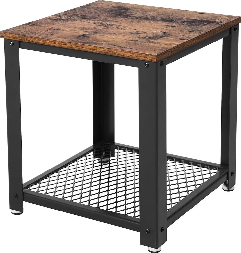 Tavolino Industrial Vintage con Griglia: Arredo Soggiorno Loft Urban Style