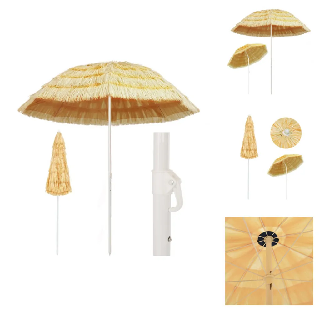 Parasol de plage Nature 240 cm vidaXL Hawaii Style - Design Exotique