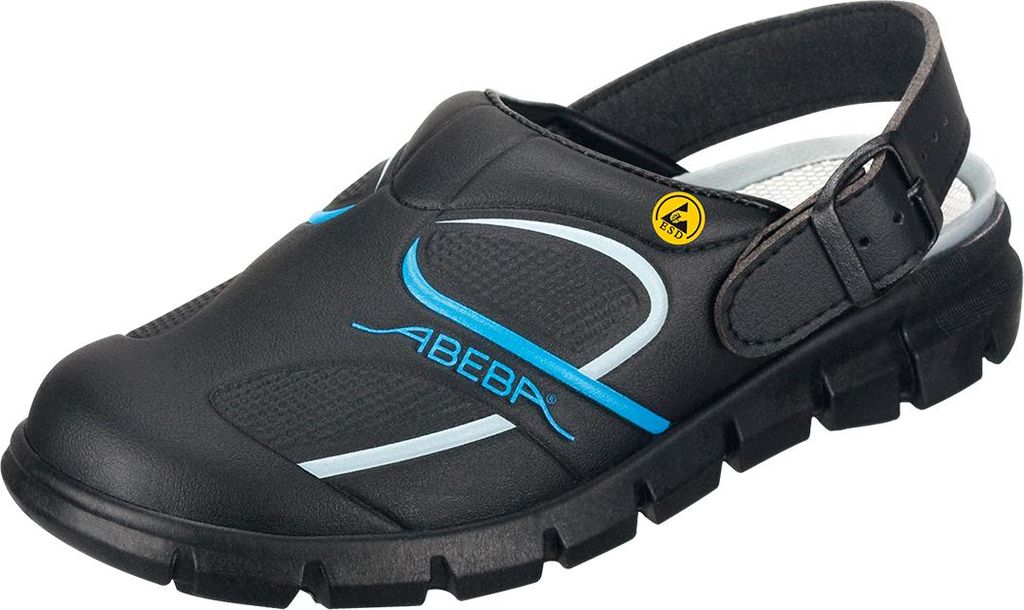 Abeba ESD-Berufsschuhe Dynamic OB Clog schwarz/blau HACCP CE ESD SRC