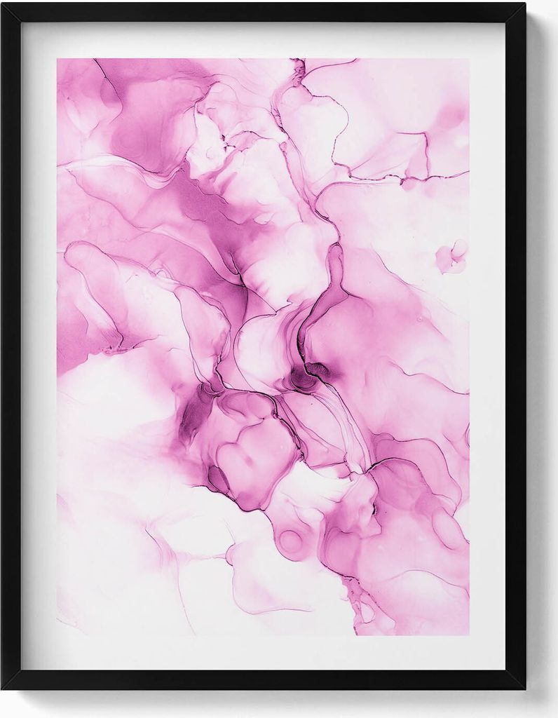 Fließende Textur– Wandbild mit Rahmen – Gerahmtes Bild – Wanddekoration – 60x80 cm – Schwarz Rahmen