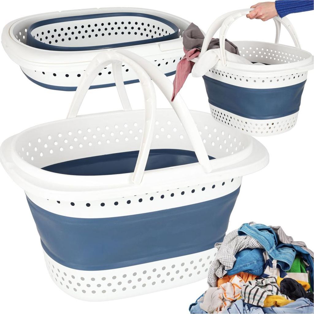 Cestino portabiancheria pieghevole in silicone, grande 32 l Immagine del prodotto 