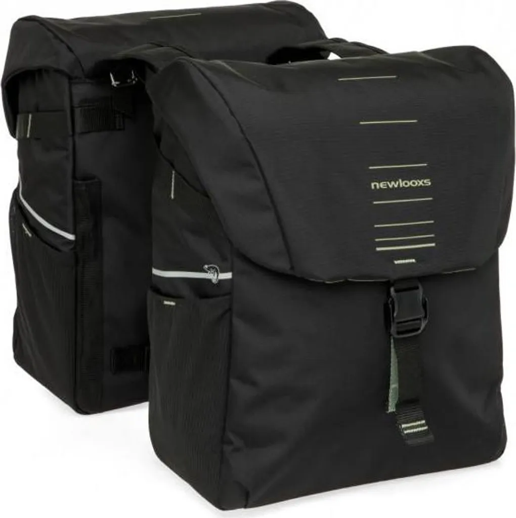 Sacoche double New Looxs Vigo Double Black Green 2x 18L pour vélo