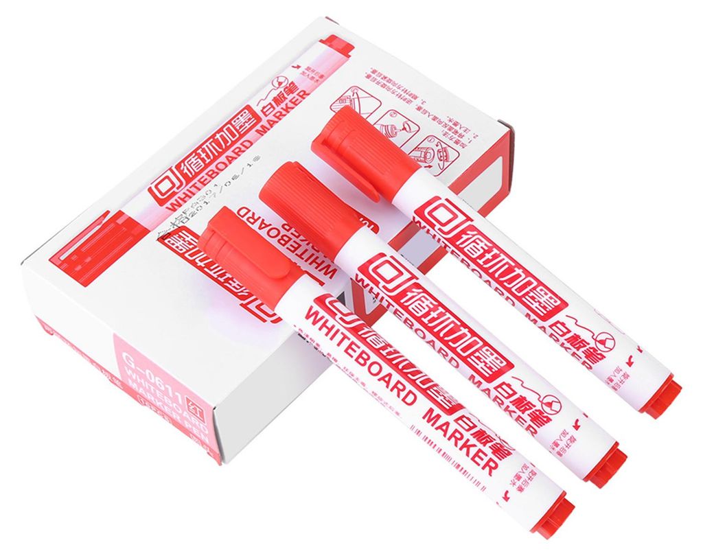 10-teiliges Set, orientalischer, ungiftiger, löschbarer Whiteboard-Marker, Schulbürobedarf (rot)