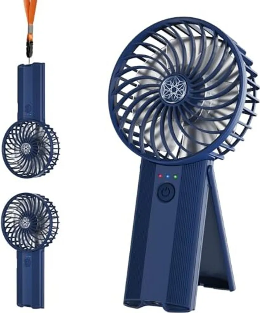 Mini Ventilatore da Viaggio Ricaricabile USB - Blu Scuro Silenzioso